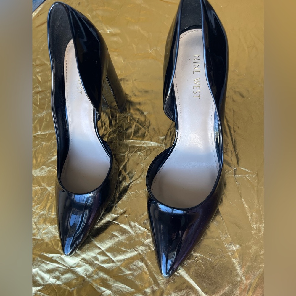 Nine West Glossy Black Heels